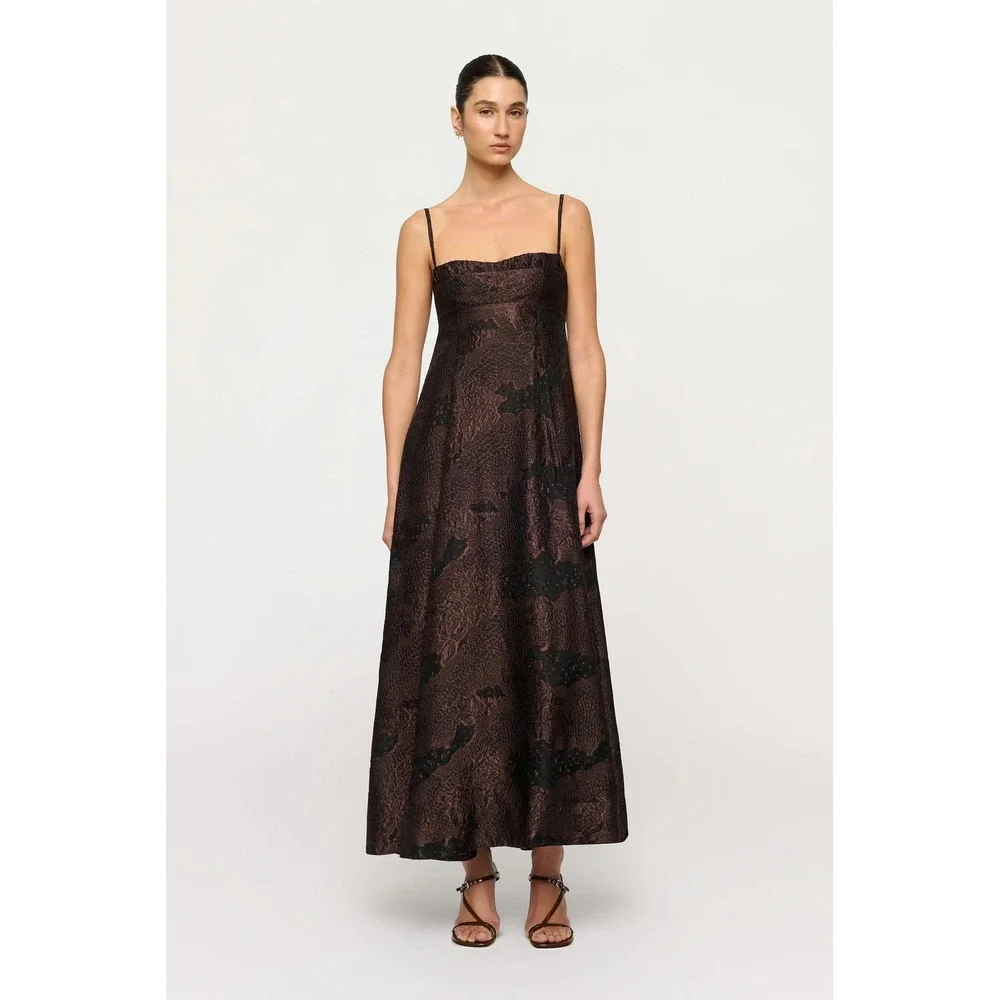 NWT CLEA Theron Midi Dress in Arabica Jacquard $775 - Size XS